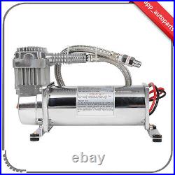 12V Air Tank 200PSI Horn Compressor For Car Train Air Ride Suspension Kit Silver