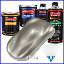 Bright Silver Metallic Quart URETHANE BASECOAT CLEARCOAT Car Auto Body Paint Kit