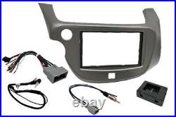 Double ISO DIN Car Stereo Silver Dash Install Kit & Steering Wheel Controls Wire