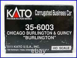 HO Kato 35-6003 CB&Q Business Car BURLINGTON Lit Tail NEW IOB + LT KIT