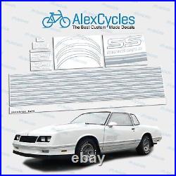 Monte Carlo SS 1987 1988 Restoration Fully Silver Decals Vinyl Stripes Chevy Kit