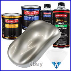Pewter Silver Metallic Quart URETHANE BASECOAT CLEARCOAT Car Auto Body Paint Kit