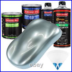 Silver Blue Metallic Quart Kit Low VOC URETHANE BASECOAT Car Auto Body Paint Kit