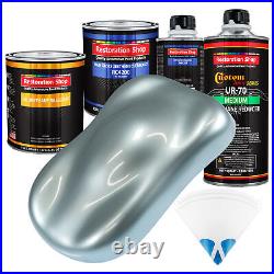Silver Blue Metallic Quart URETHANE BASECOAT CLEARCOAT Car Auto Body Paint Kit