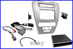 Single/Double ISO DIN Car Stereo Silver Dash Kit, Wire Interface Antenna Bundle
