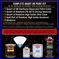 Sterling Silver Metallic Premium Quart URETHANE BASECOAT CLEARCOAT Car Paint Kit